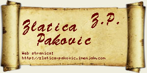 Zlatica Paković vizit kartica